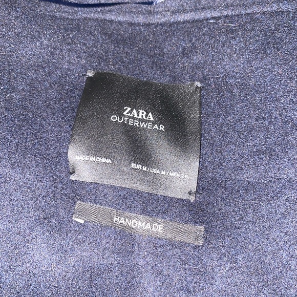 Navy Blue Wool Trench Coat - Picture 3 of 3